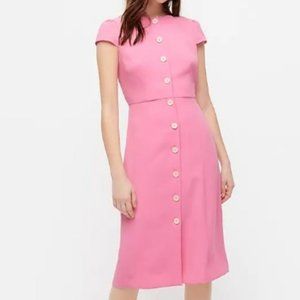 J. Crew Amaranth Pink Button Front Cap Sleeve Dress, US00